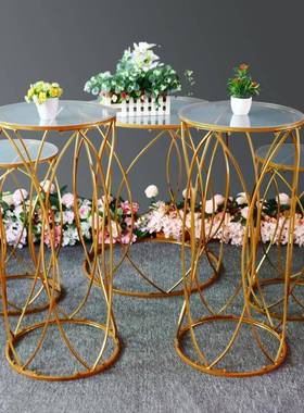 铁艺镂空圆婚柱甜品品台迎宾区装饰甜品台甜桌KAH礼品用婚庆道具