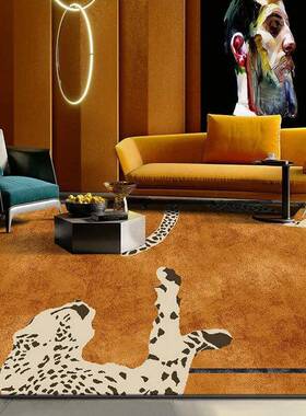 美式客复古风小众设感艺术豹S530室子民宿家用厅卧计房间布置圆形