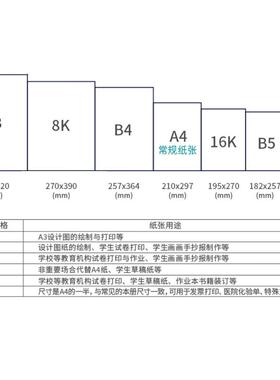 新绿g天章A4纸70A5/B5/克1/6K/A4/B4/8KA3新绿天章打印纸80绿天章