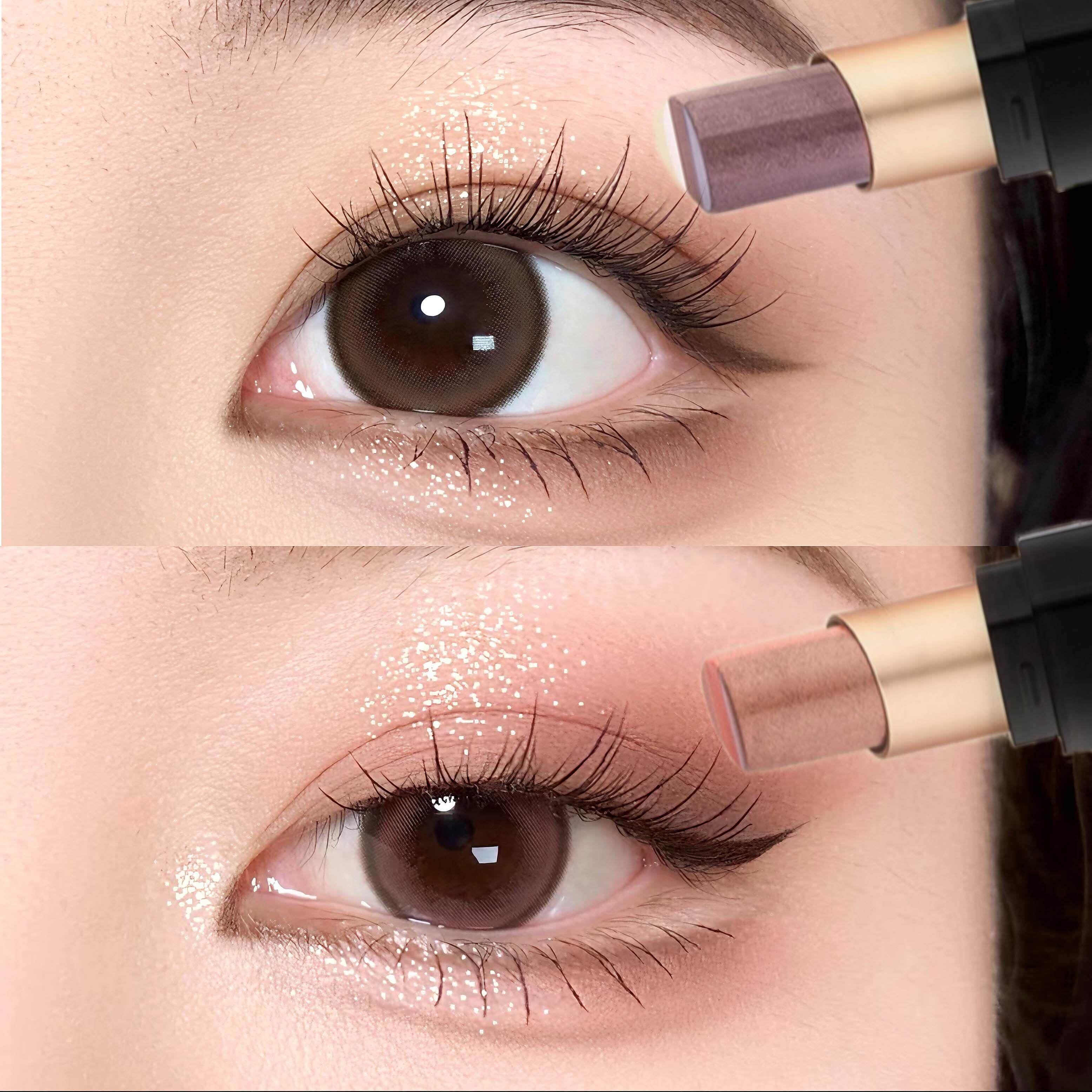 【新手懒人爆款】三色渐层眼影棒免搭配卧蚕笔高光防水一抹成型