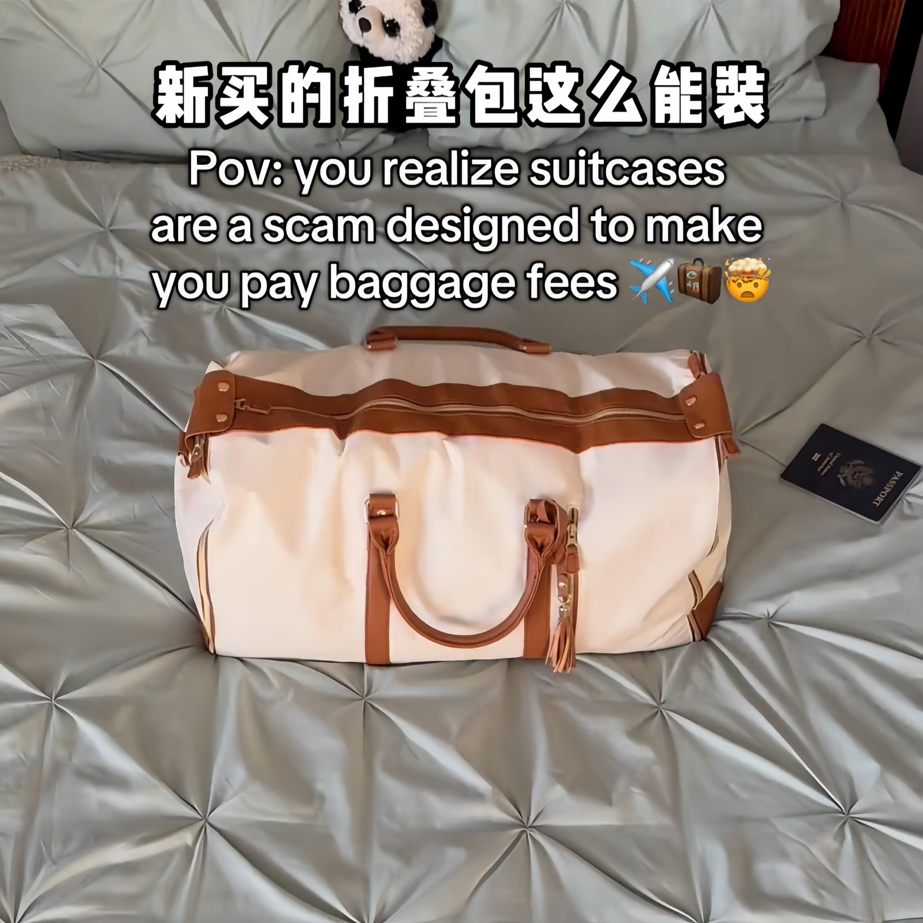 便携式可折叠旅行包大容量手提行李包结实耐用出差旅行收纳西装包