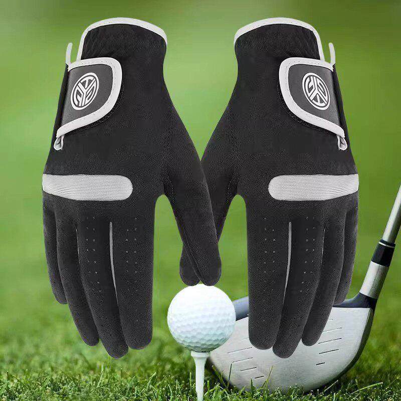 日本高尔夫手套男双手进口超纤布透气耐磨高尔夫球手套单只可水洗