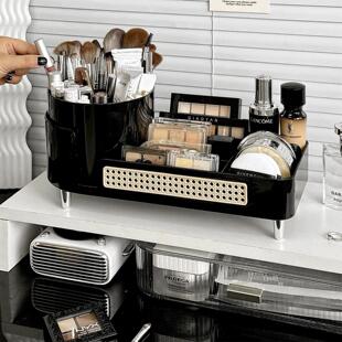桌面旋转化妆品收纳盒梳妆台化妆刷置物架高级分格多功能整理盒子