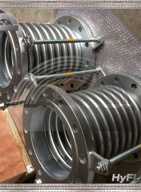 不锈钢波纹膨胀节伸缩节带拉式法兰式单式杆轴向HYFLEX补偿器