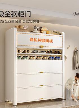 功钢制带门柜靠家用门口入户玄鞋关收纳TXG616柜一体墙大容量多能