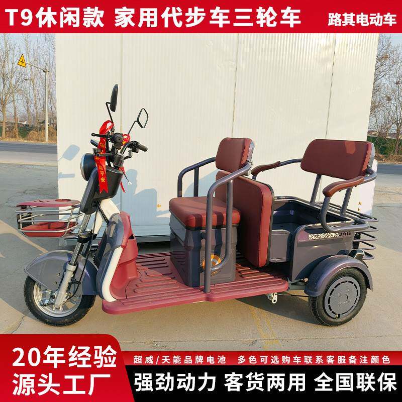 款电动三两轮厂家1座扶手座椅买菜接娃续航车家用代步车新电T9休