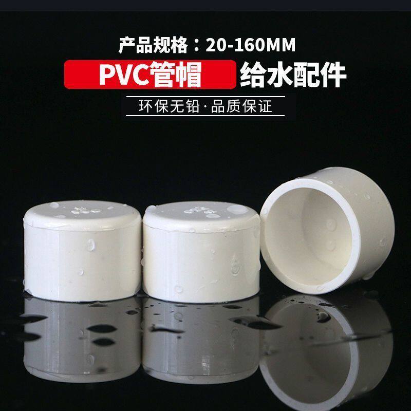 整箱pvc水管帽堵头水管封口塞6分4分水管塞头圆塞闷头管给水管堵