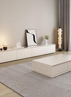 电视VVA柜落地简现代路由约部器北欧卧空室客厅电视柜背镂穿线孔