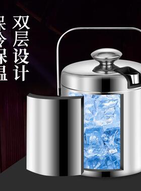 202K3钢夏季新品304不红锈双层保温冰桶酒吧FAKTV啤酒酒保冷冻冰