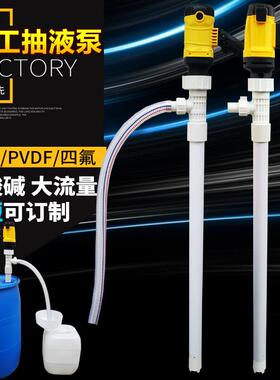 手提式20v电油泵耐碱BWP高温腐蚀pf2vd化工插酸桶抽液动泵抽酸泵