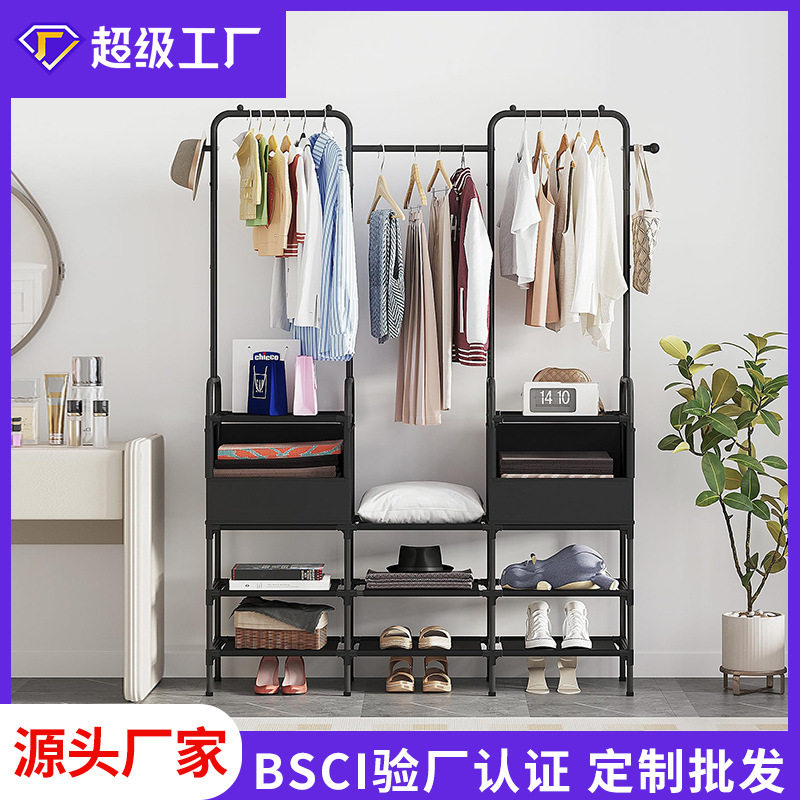 衣柜简易家用卧室铁架加粗加固出租房收纳挂衣橱结实耐用简约现代