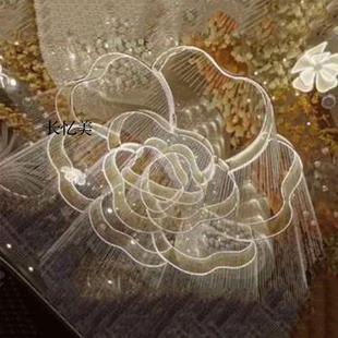 婚庆道意具布创半圆组合阳光板造型玫中XRI瑰花瓣吊顶空婚礼堂置