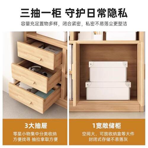 儿实木书架落地置物架多层厅靠客墙童柜子LFX储物柜学收纳家用生