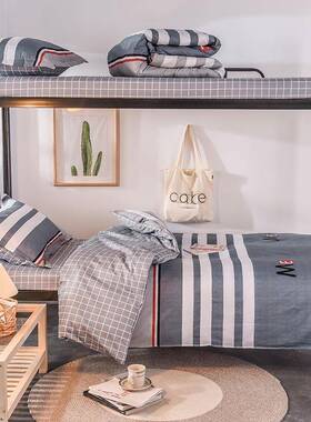 新款全1300棉生宿舍三件ZJF13490套，纯棉三件套0.学9m床7单款三