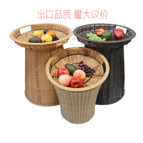 水果篮蔬菜篮加高款超市堆头篮生鲜展示篮仿藤筐工厂直销