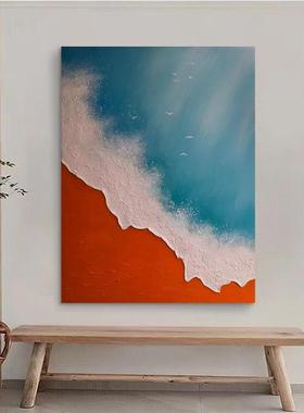 纯抽象海景肌理24731画客厅沙手发墙饰画绘走廊过道玄关装入户挂