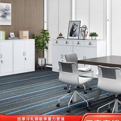 工铁皮柜办公室文件柜带锁屉财务资料小矮纳柜家F967HTTM用收储物