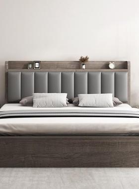 米实木5床简约现代加厚床18双人主卧1米的出租房家用1米USS2单人