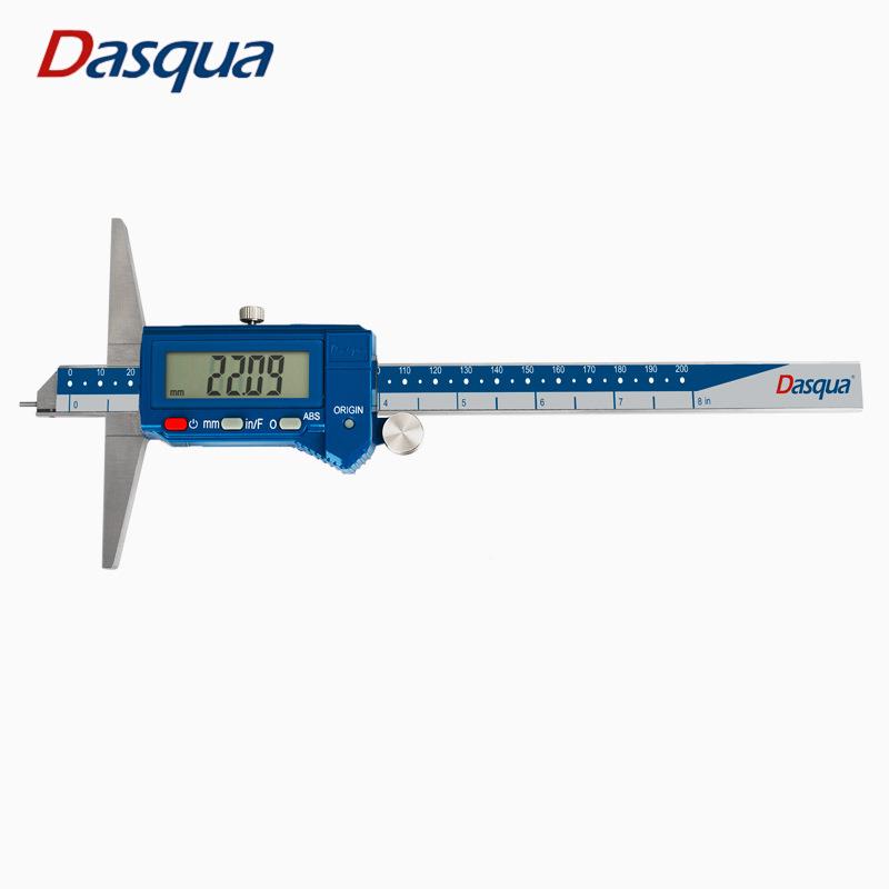 工时930科数显深游标度卡尺高精度业达级测深度尺平头单钩单针家