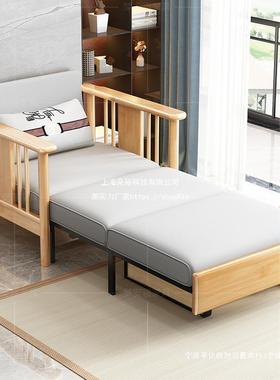 双折叠单人沙发床两用人书房台阳午休实木多功能储75820物2230新