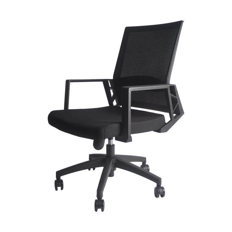 公室会议室黑色带882#方背轮靠背椅可升办降用电脑椅家方背滚椅办