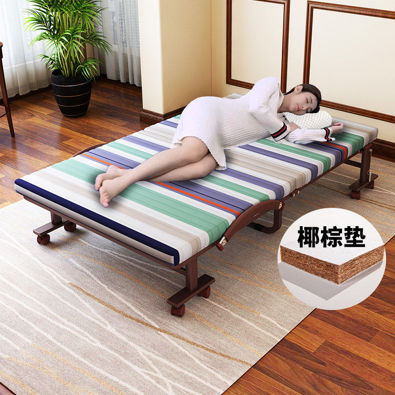 ft棕垫免安装单人折叠床办公室午休午睡小空间保姆孕妇休息家用硬图片