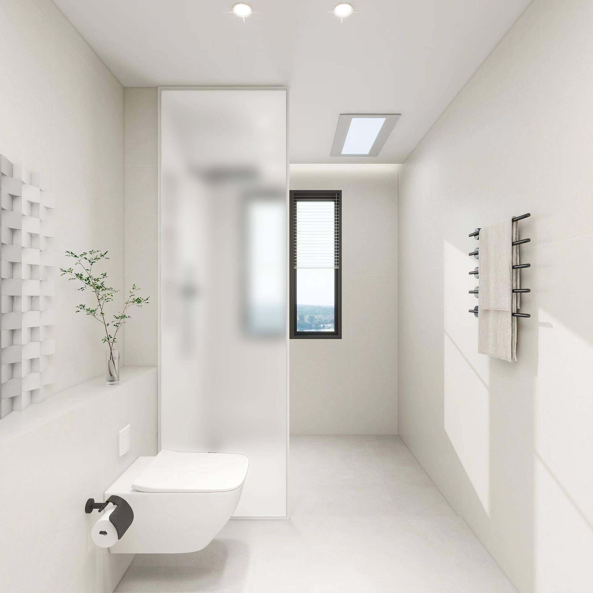 极窄铝合金钢玻璃隔断浴淋干847湿分离半墙化卫生间浴室房屏风浴