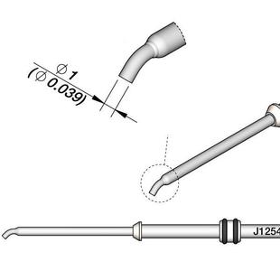 01焊头 410B热嘴弯型直型J1250 JC76原装 烙铁头J1风25