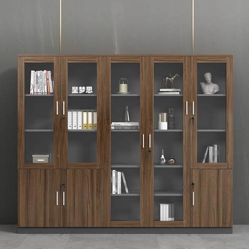 文件柜办室档案柜木CMS0724质资料公柜储物边柜收纳背景书柜带锁