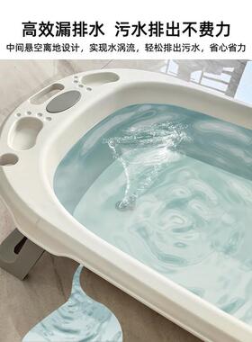 婴洗澡盆浴盆坐躺孩家用宝儿宝可折XZP叠儿童用品小儿幼新生大号