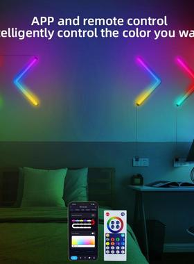 新音款智能氛围壁灯GBIC幻彩拾奏灯R造型墙节角灯LED拼接408壁灯