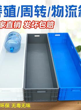 色厚塑胶箱加深白色养鱼箱加灰色加养龟框高BLC窄长型蓝塑料养殖