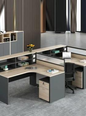 职员办椅公座桌双4人位052801十员工工位字型现代四6人卡财务屏风