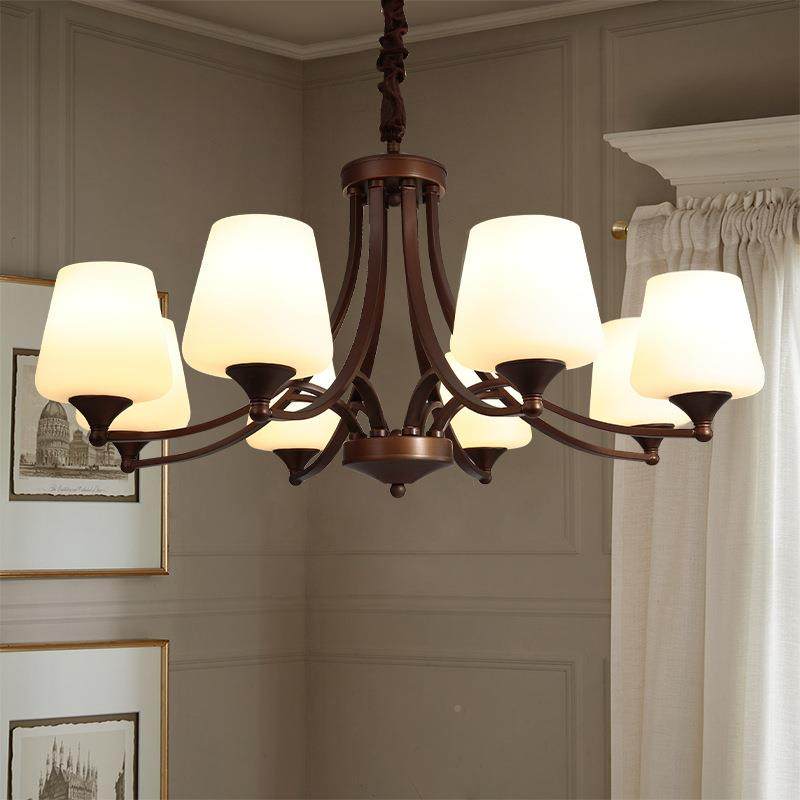 美式吊灯客厅餐725卧室灯饰法乡村复古风简铁艺厅玻璃式约大气灯,家装灯饰光源,智能吊灯,淘宝优惠券,粉丝福利购,淘宝优惠卷