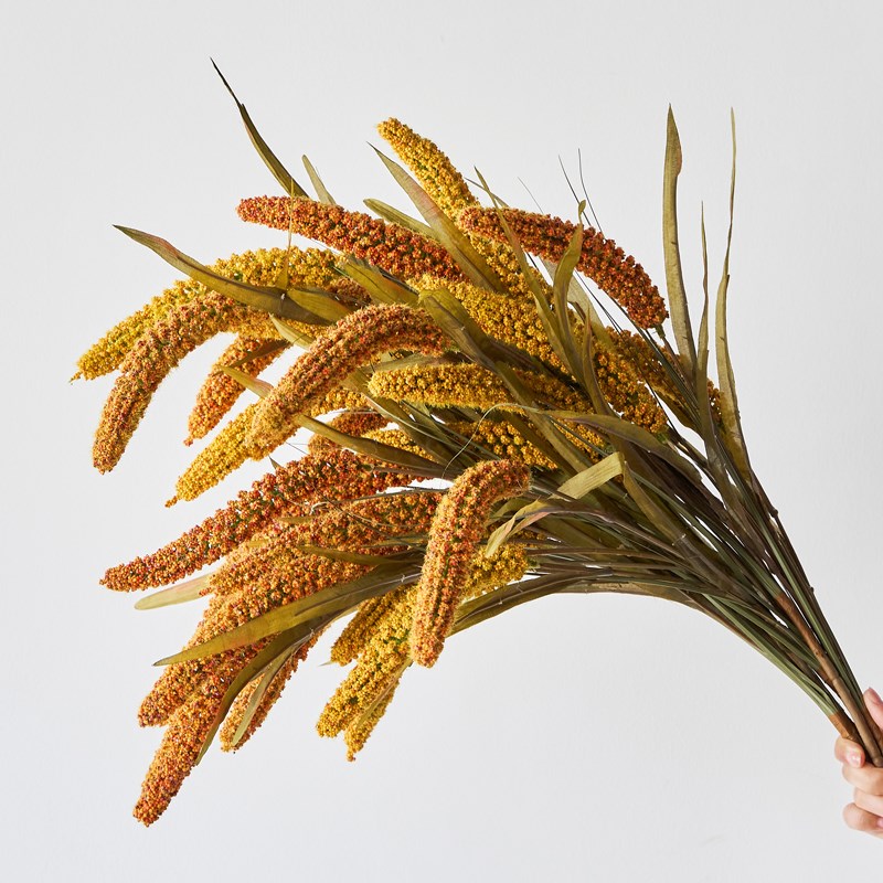 仿真花假花束猫尾谷子客厅餐桌花高端花艺装饰品摆件室内插花摆设
