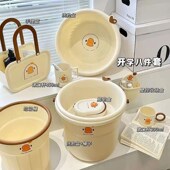 卡通开学宿舍学生脸盆塑料洗漱用品套装 牙刷杯肥皂盒手提篮套装