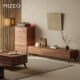 MIZEO米卓 北美黑胡桃木中古风电视柜茶几组合客厅斗柜简约储物柜