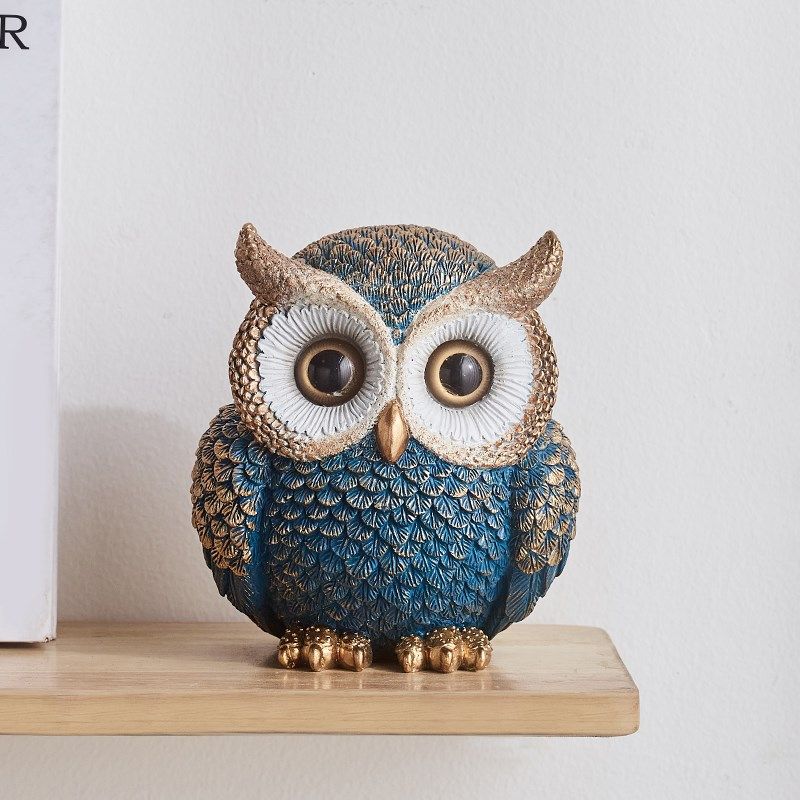 现代简约猫头鹰艺术摆件高级感家居客厅玄关酒柜电视柜创意装饰品