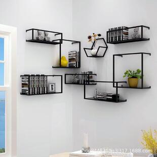 墙上壁架装饰架品摆件金色铁艺搁板置物墙壁铺书架店小挂搁板-1架