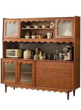 法式复古靠墙VLJ一体餐储实物柜客厅家用木厨房茶水美式边收纳酒