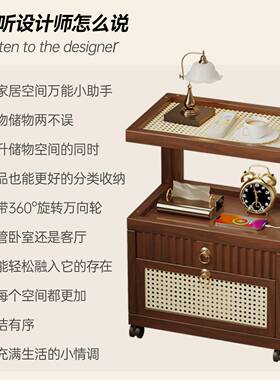 床柜头柜卧室床储头置物架家用多JRW功能动物床边移柜小型简易收