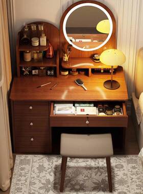 新中卧式妆台室家梳用小TZG型床头储物柜2052新款复古收纳柜化妆