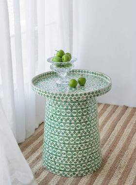 边几装几整桌子贝壳简约亚工艺沙发小圆KMW桌小屋茶几收角获东南