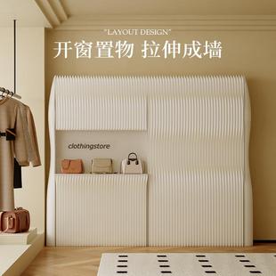 青美明窗纸墙简易自明窗纸墙装折板叠可移风动屏直间播背景办公室