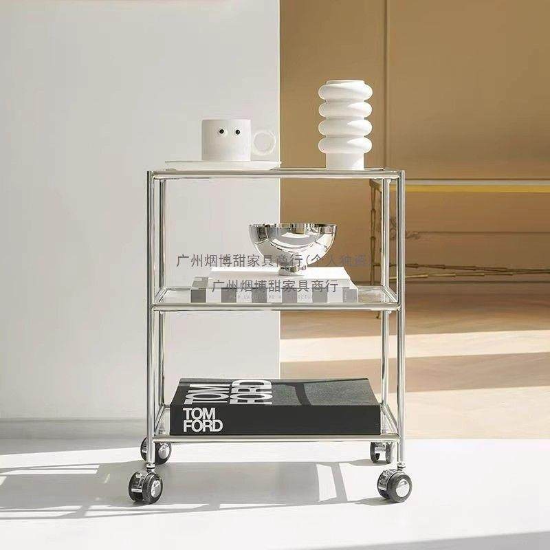 中古不锈钢餐车带轮可移推动WJI沙边几简发约小车玻璃几置茶物收,住宅家具,角几/边几,淘宝优惠券,粉丝福利购,淘宝优惠卷
