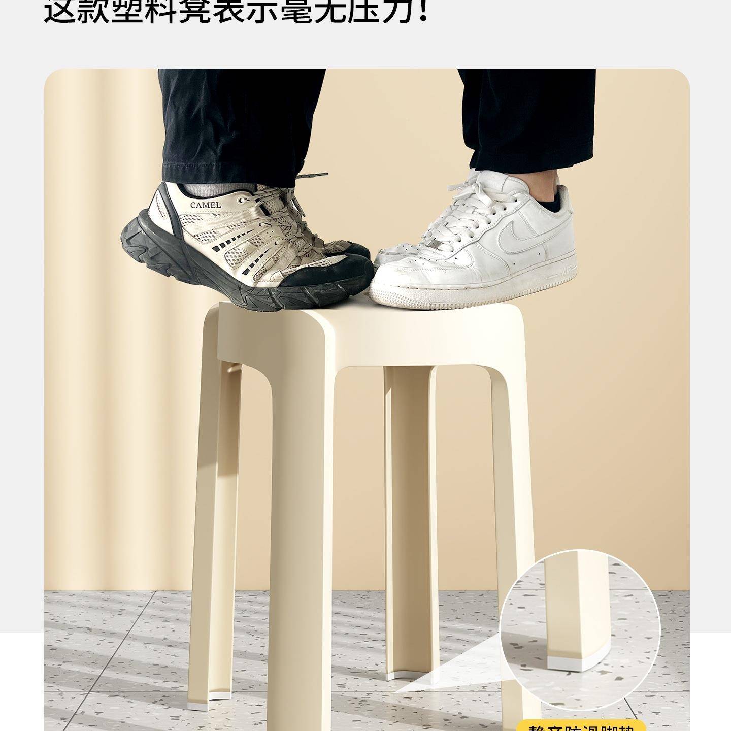 塑料凳备子家用加厚PUANG-DZ可叠放结商用椅子实耐客用圆凳子高板