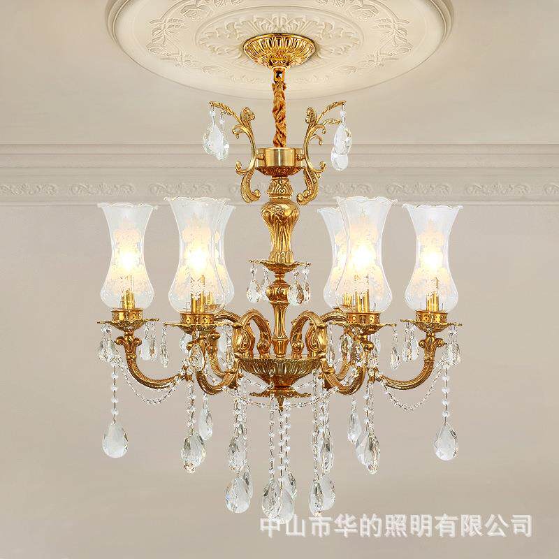 铜欧式全吊灯289式气奢华水晶别墅客厅餐厅卧室灯个性创大意书法