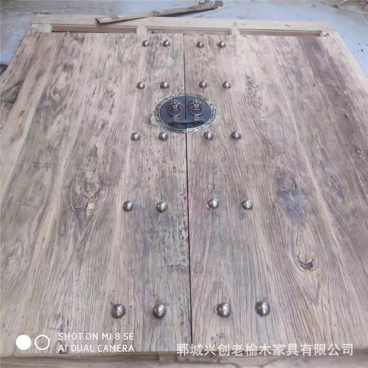 仿古旧大门榆木564大板双庭院门开开门茶楼农村老式门客栈餐厅平