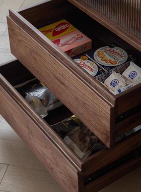 日式型黑胡桃木吧台小户实隔断吧台HOR中岛单独茶水台木吧台台柜