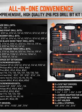 电商2SQC46P5钻头组合HSS150木工C钻水泥钻英制96303